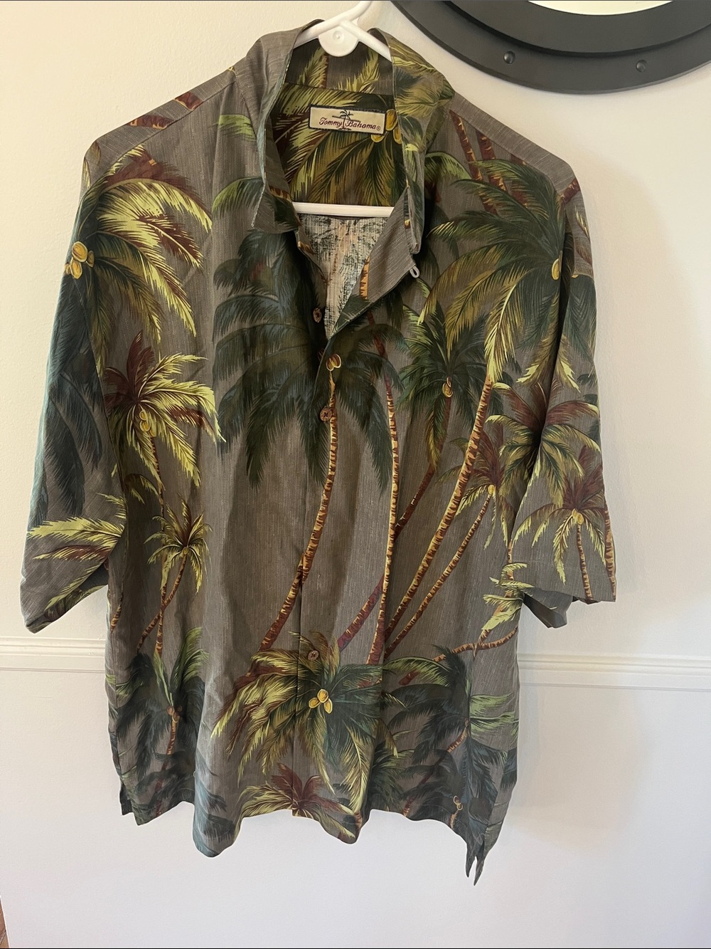 Tommy Bahama Green Short-Sleeve Palm Print Shirt
